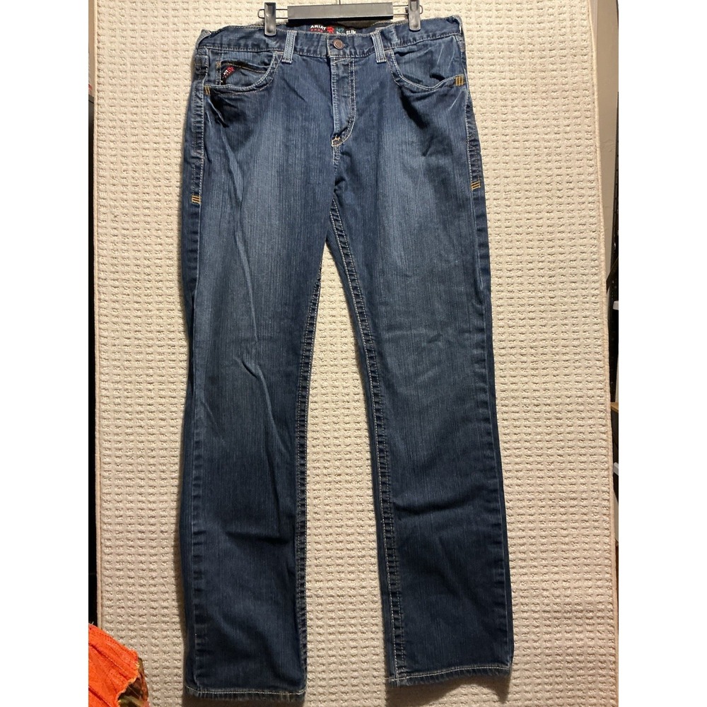 Ariat FR M7 Slim Straight Leg 38x36 Dark Wash Jeans Work 19.0 ATPV CAT2 2112